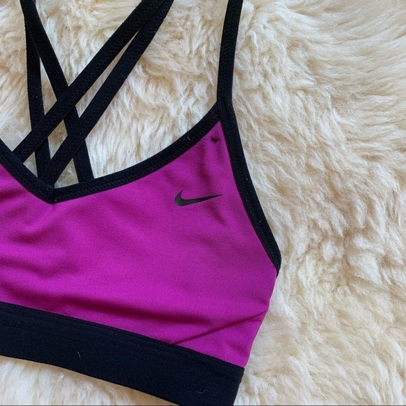 Nike Indy Light CrossBack Strappy Bra Purple Black - Picture 3 of 8